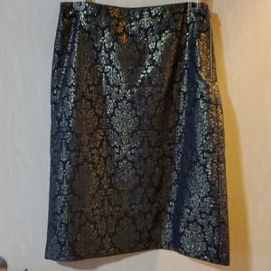 NWOT Gold and Black A-line Pencil Skirt